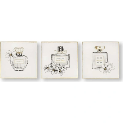 Sada 3 obrazů Graham & Brown Pretty Perfume Bottles, 30 x 30 cm
