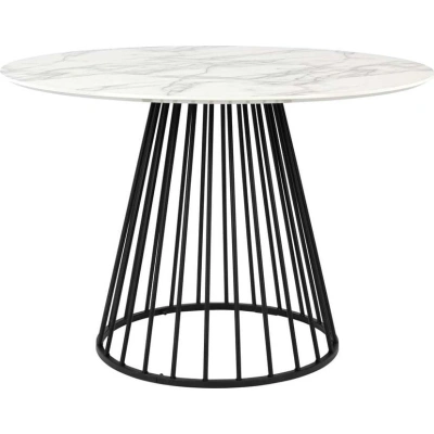 Kulatý jídelní stůl s deskou v dekoru mramoru ø 110 cm Floris – White Label