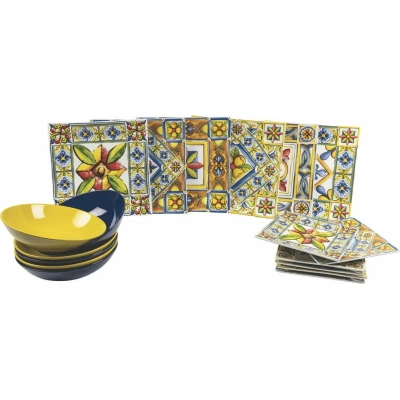 18dílná porcelánová sada talířů VDE Tivoli 1996 Costiera