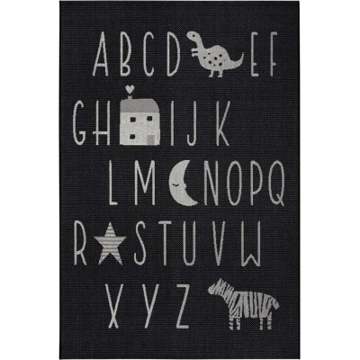 Černý dětský koberec Ragami Letters, 160 x 230 cm