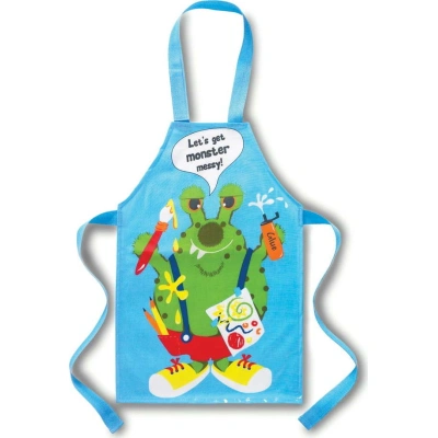 Modrá bavlněná dětská zástěra Cooksmart ® Monster
