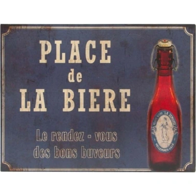 Kovová cedule 33x25 cm Place De La Biere – Antic Line