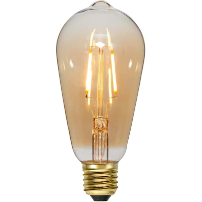 Teplá LED filamentová žárovka E27, 1 W Plain Amber – Star Trading