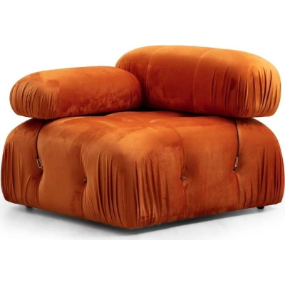 Oranžový sametový modul pohovky (levý roh) Bubble – Artie