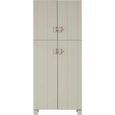 Světle šedá šatní skříň z borovicového dřeva 90x210 cm Mees – Basiclabel