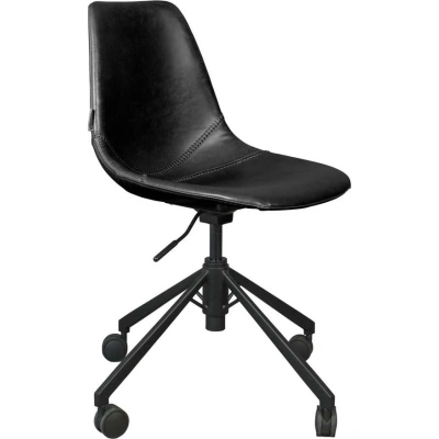 Černá kancelářská židle na kolečkách Dutchbone Franky