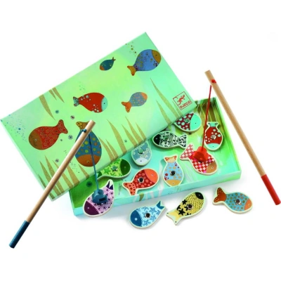 Dětská dřevěná hra s magnetickými rybkami Djeco