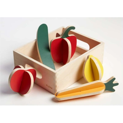 Dřevěný dětský hrací set Flexa Play Shop Vegetables