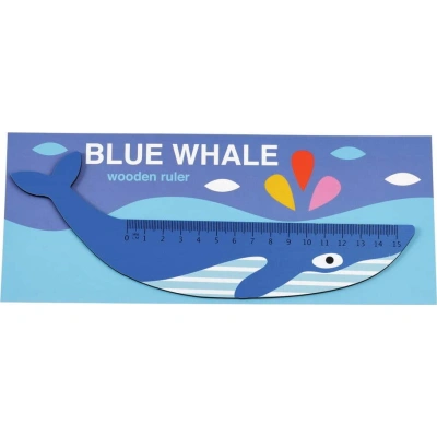 Dřevěné pravítko ve tvaru velryby Blue Whale – Rex London