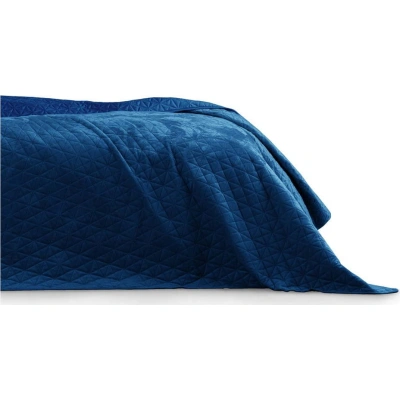 Modrý přehoz přes postel AmeliaHome Laila Royal, 220 x 240 cm
