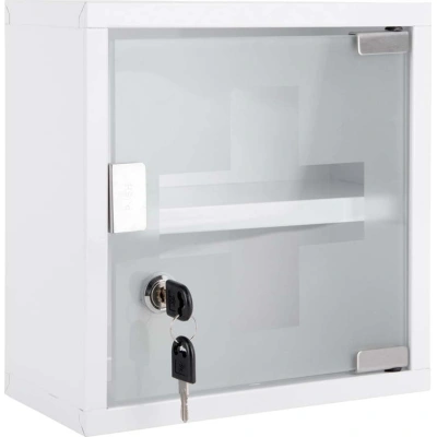 Bílá kovová závěsná skříňka na léky 12x25 cm – PT LIVING