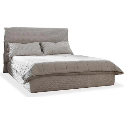 Béžová čalouněná dvoulůžková postel s úložným prostorem s roštem 180x200 cm Sleepy Luna – Miuform