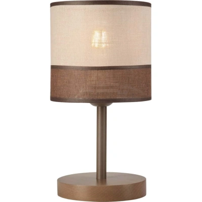 Tmavě hnědá stolní lampa s textilním stínidlem, výška 30 cm Andrea – LAMKUR