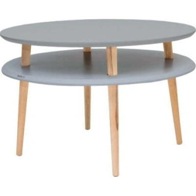 Tmavě šedý konferenční stolek s přírodními nohami Ragaba UFO, Ø 70 cm