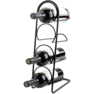 Kovový stojan na víno na 4 lahve – Compactor