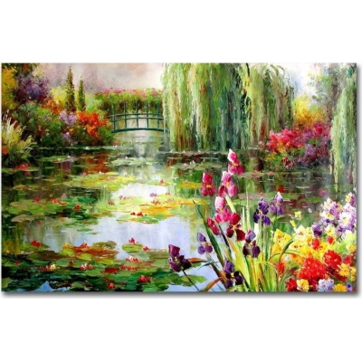 Nástěnný obraz na plátně Impressionist Garden, 70 x 45 cm