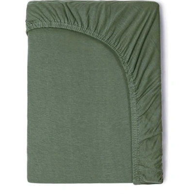 Dětské zelené bavlněné elastické prostěradlo Good Morning, 70 x 140/150 cm