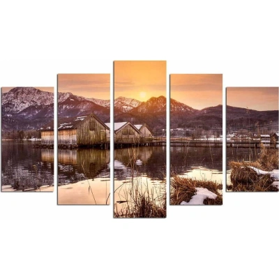 Obrazy v sadě 5 ks Winter Sunset – Wallity