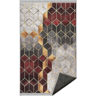 Šedo-vínový pratelný koberec 80x140 cm – Mila Home