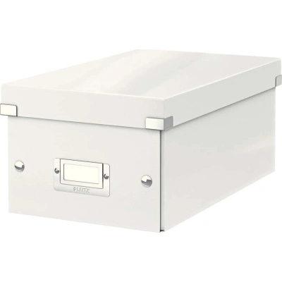 Bílý kartonový úložný box s víkem 21x35x15 cm Click&Store – Leitz
