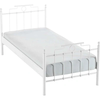 Bílá kovová jednolůžková postel s roštem 120x200 cm Hatkus – Kalune Design