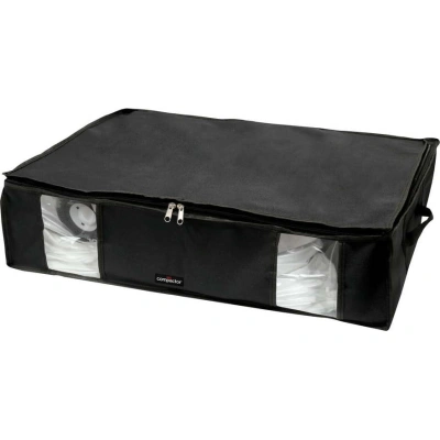 Černý úložný box na oblečení pod postel Compactor XXL Black Edition 3D, 145 l