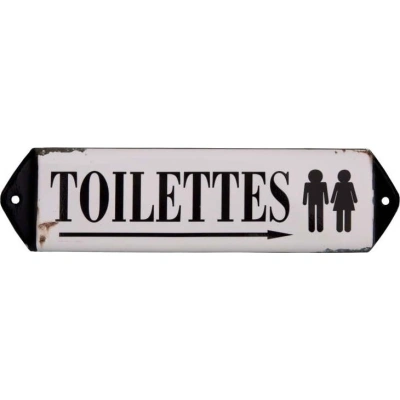Kovová cedule 30,5x7 cm Toilettes – Antic Line