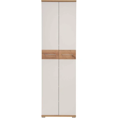 Bílá přírodní šatní skříň v dekoru dubu 59x199 cm Topix – Germania