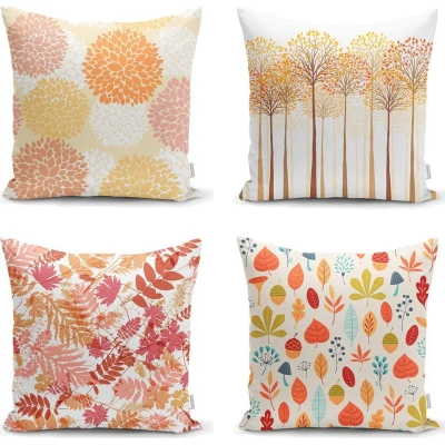 Sada 4 povlaků na polštáře Minimalist Cushion Covers Autumn Design, 45 x 45 cm