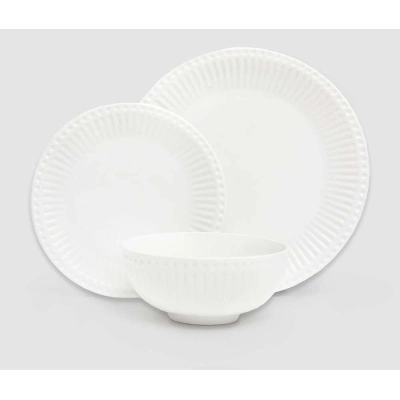 12dílná sada bílého porcelánového nádobí Bonami Essentials Purita