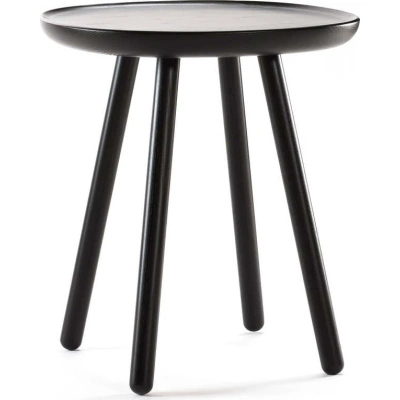 Černý odkládací stolek z masivu EMKO Naïve, ø 45 cm