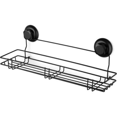 Černá samodržící nástěnná kuchyňská polička Compactor Bestlock Black Kitchen Shelf, 45,5 x 12 cm