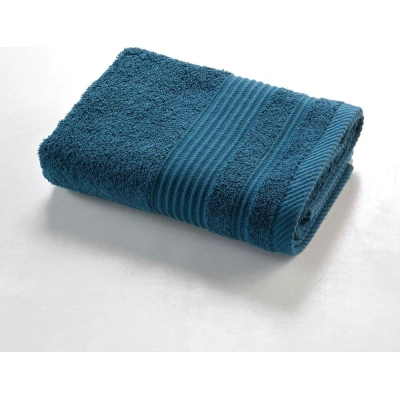 Tmavě modrý froté bavlněný ručník 50x90 cm Tendresse – douceur d'intérieur