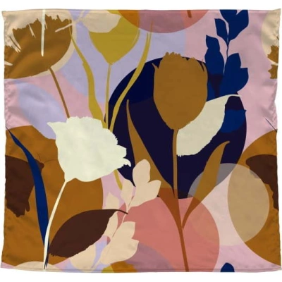Barevný šátek Madre Selva Flowers, 55 x 55 cm