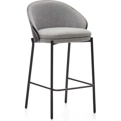 Černo-šedé barové židle v sadě 2 ks (výška sedáku 65 cm) Eamy – Kave Home