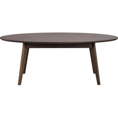 Tmavě hnědý konferenční stolek v dekoru dubu 65x130 cm Yumi – Rowico