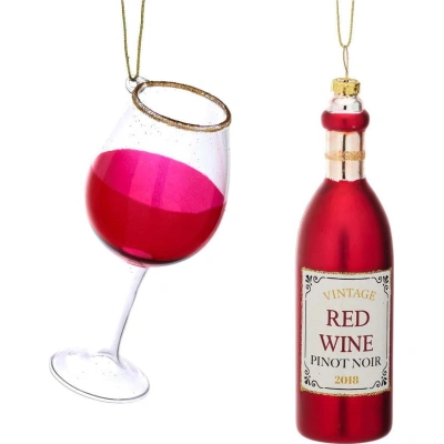 Skleněné vánoční ozdoby v sadě 2 ks Red Wine – Sass & Belle