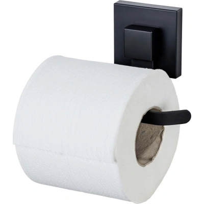 Černý samodržící držák na toaletní papír z nerezové oceli Quadro – Wenko
