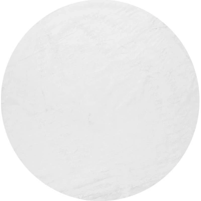 Bílý pratelný kulatý koberec ø 120 cm Pelush White – Mila Home