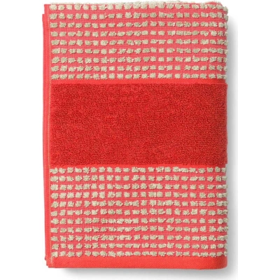 Červená froté osuška z Bio bavlny 70x140 cm Check – JUNA
