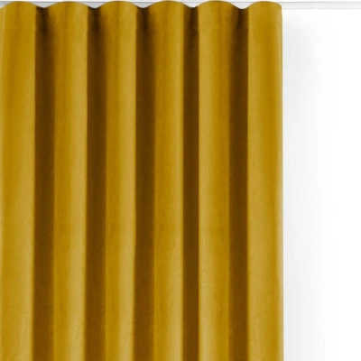 Sametový dimout závěs v hořčicové barvě 530x250 cm Velto – Filumi