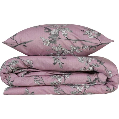 Prodloužené růžové povlečení na dvoulůžko z bavlny Renforcé 240x220 cm Chicory – Mijolnir