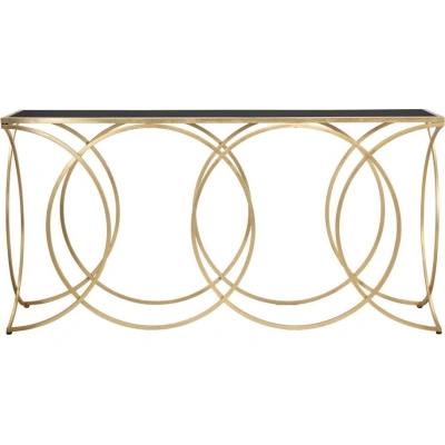 Konzolový stolek se skleněnou deskou v černo-zlaté barvě 40x160 cm Infinity – Mauro Ferretti